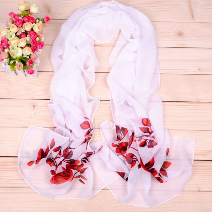 Bufandas de seda de gasa para mujer, chal cuadrado de poliéster con estampado de flores, de verano, a la , novedad: A-002