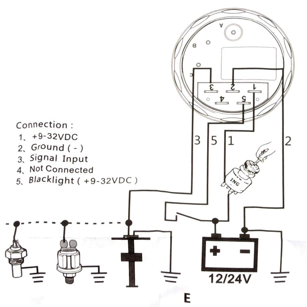52mm Boat Marine Water Level Gauge Water Tank Level Indicator Gauge 0~190ohms