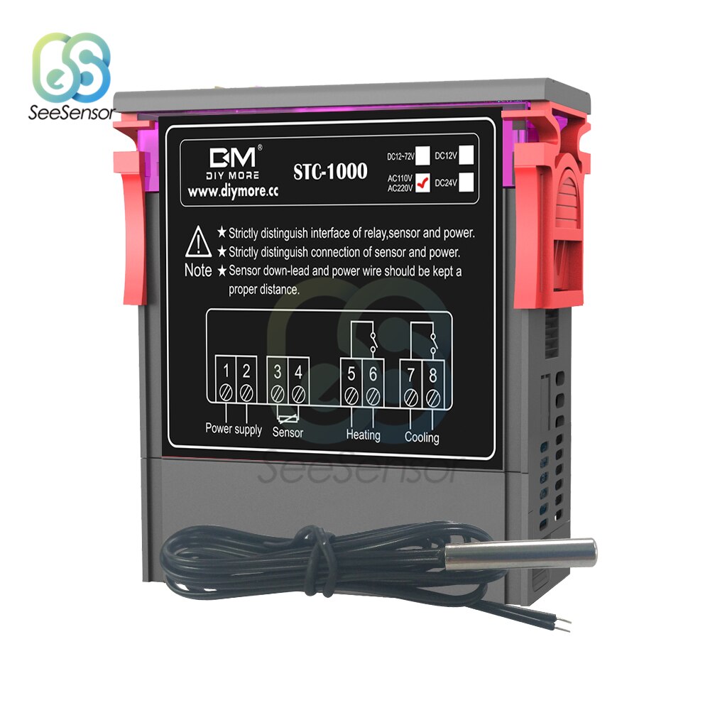 STC-1000 STC 1000 LED Digital Thermostat für Inkubator Temperatur Regler Temperaturregler Relais Heizung Kühlung 12V 24V 220V