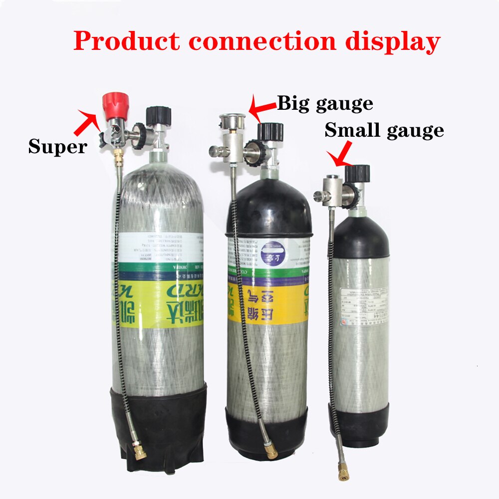 Højtryks gasflaskehovedventil dykning gasflaske stor til lille gasflaskeadapter oppustelig flaskeadapter