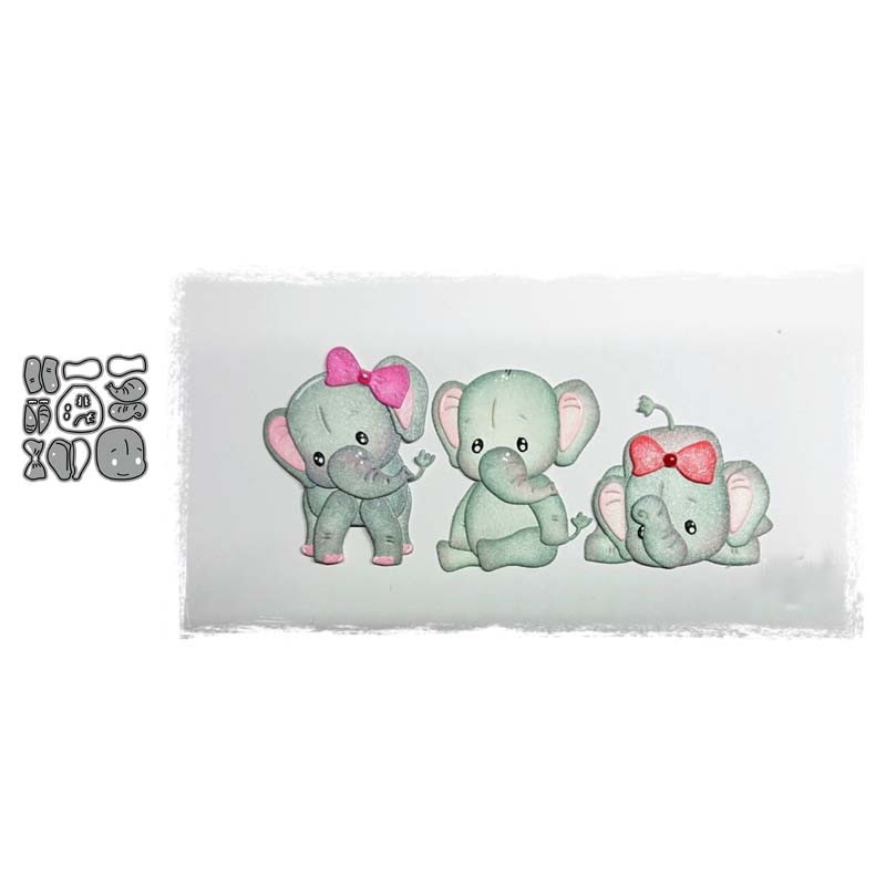 Playing elephant Metal Cutting Dies cut die mold decoration Scrapbooking Embossing paper craft mould punch stencils