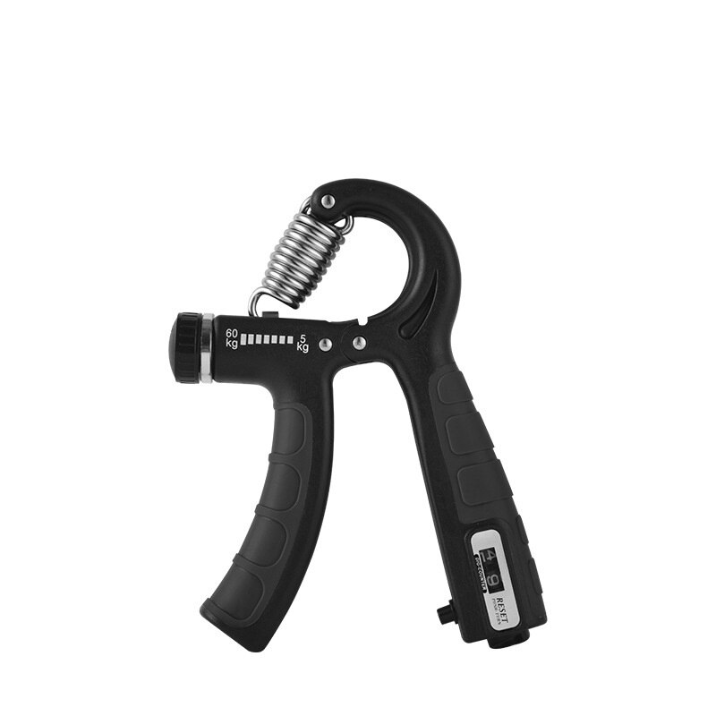 5-60KG Adjustable Fitness Hand Grip Strengthener Counter Wrist Trainer Grip Strength Exerciser Forearm Exerciser Hand Gripper: Black