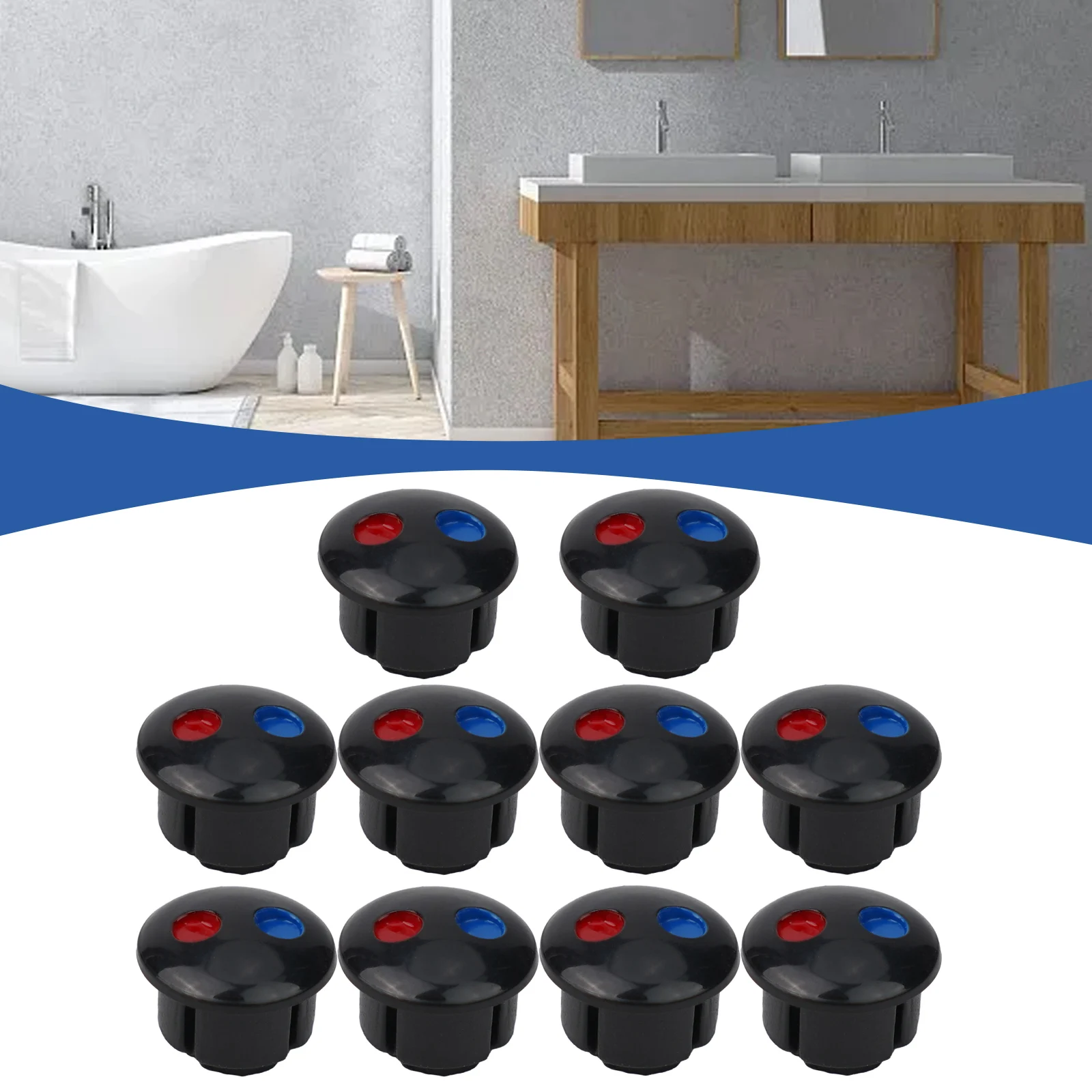 10-delige kraanhandgreepaccessoires Warm en koud waterbord Keuken Badkamers Mengkranen Aangeven voor gaten Schakelaarkap