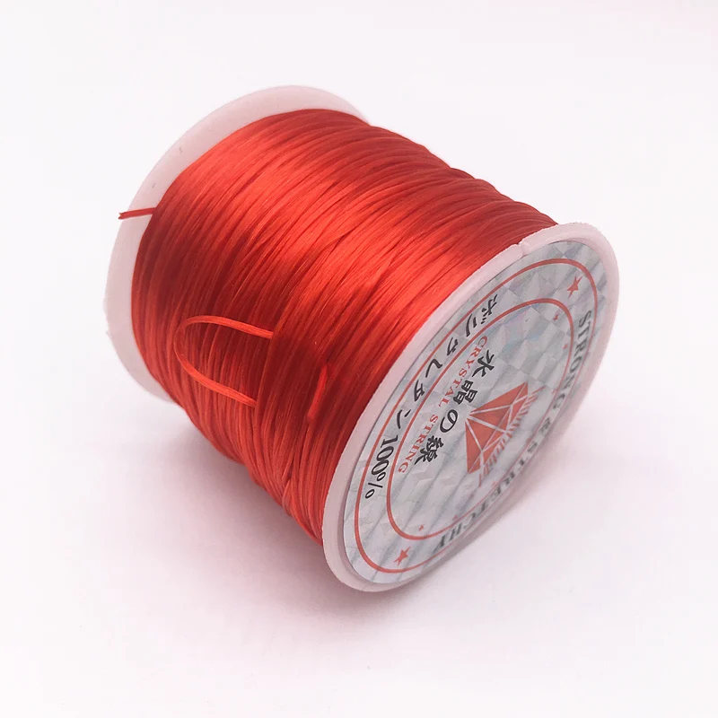 50M/Roll Bunte Flexible Elastische Kristall Linie Seil Schnur Für Schmuck Machen Perlen Armband Draht Angeln Gewinde Seil: red