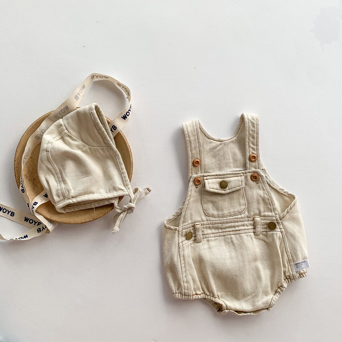 2 Stks/set Baby Foto Kostuum Pasgeboren Haak Knit Overall Bib Broek Hoed Kleding Pak Meisjes Jongens Fotografie Props