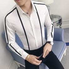 Plus size herre skjorte mærke slim fit casual mænds sociale skjorter lange ærmer virksomhed formelt slid fest kjole skjorter 5xl- s