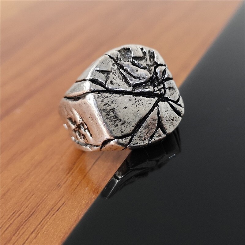 Punk Square Fracture Ring Men Silvery Jewelry Vintage Rings For Mens Hip Hop Rock Ring Accessories Women Rings Female