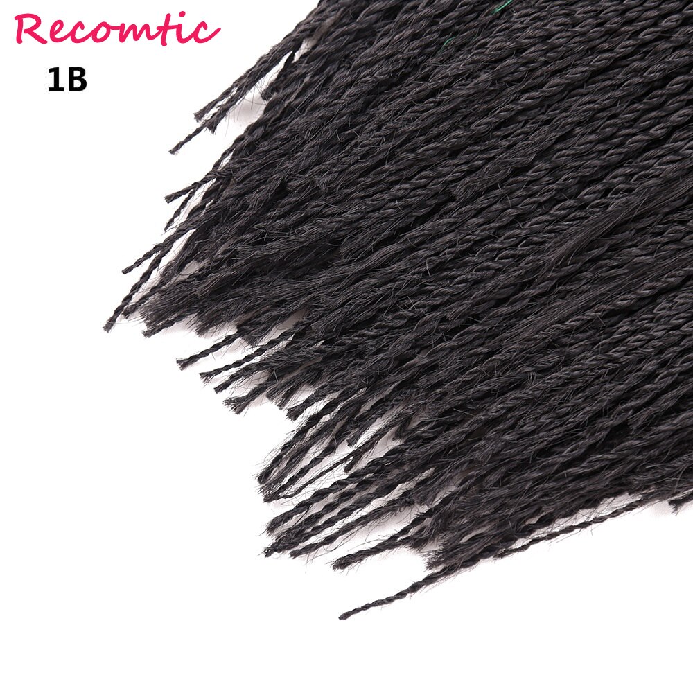 Recomtic 22 zoll 2X Twist Zöpfe Perücke Lange Schwarze Synthetische Haar Perücke Für Schwarze Frauen