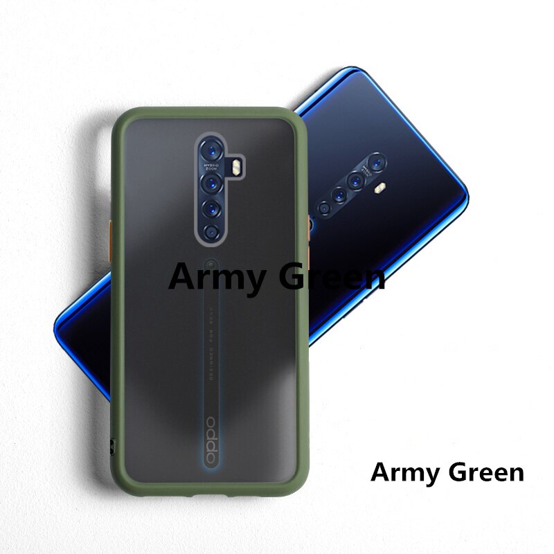 Matt Transluzente Fall für OPPO Realme X2 Pro XT Reno Ace Telefon Fall Silikon Rahmen Harte Rückseitige Abdeckung Stoßfest Fall: For Realme XT / Army Green