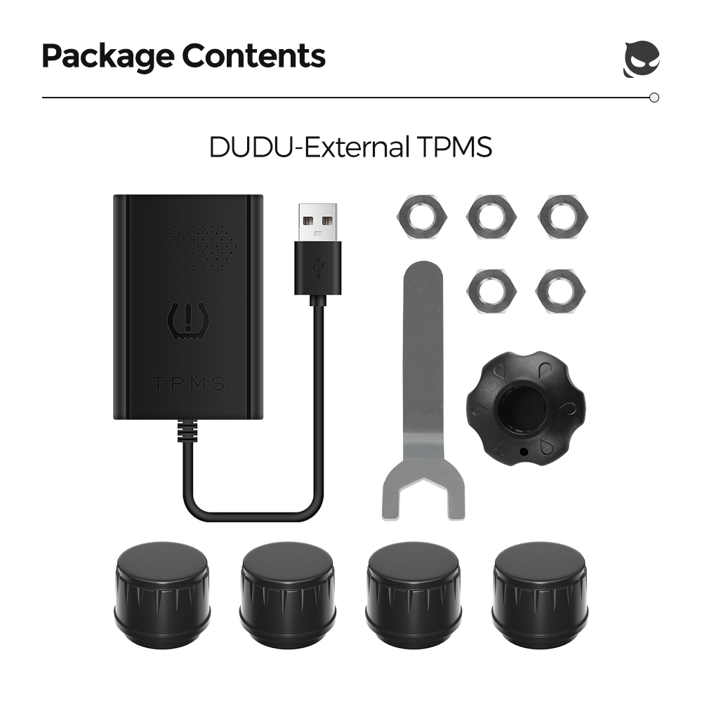 Duduauto dudu 7 Android-navigationssystem mit reifendruckkontrollsystem (tpms) und 4 sensoren, alarmanlage, usb- und Android-schnittstelle: Tragbar