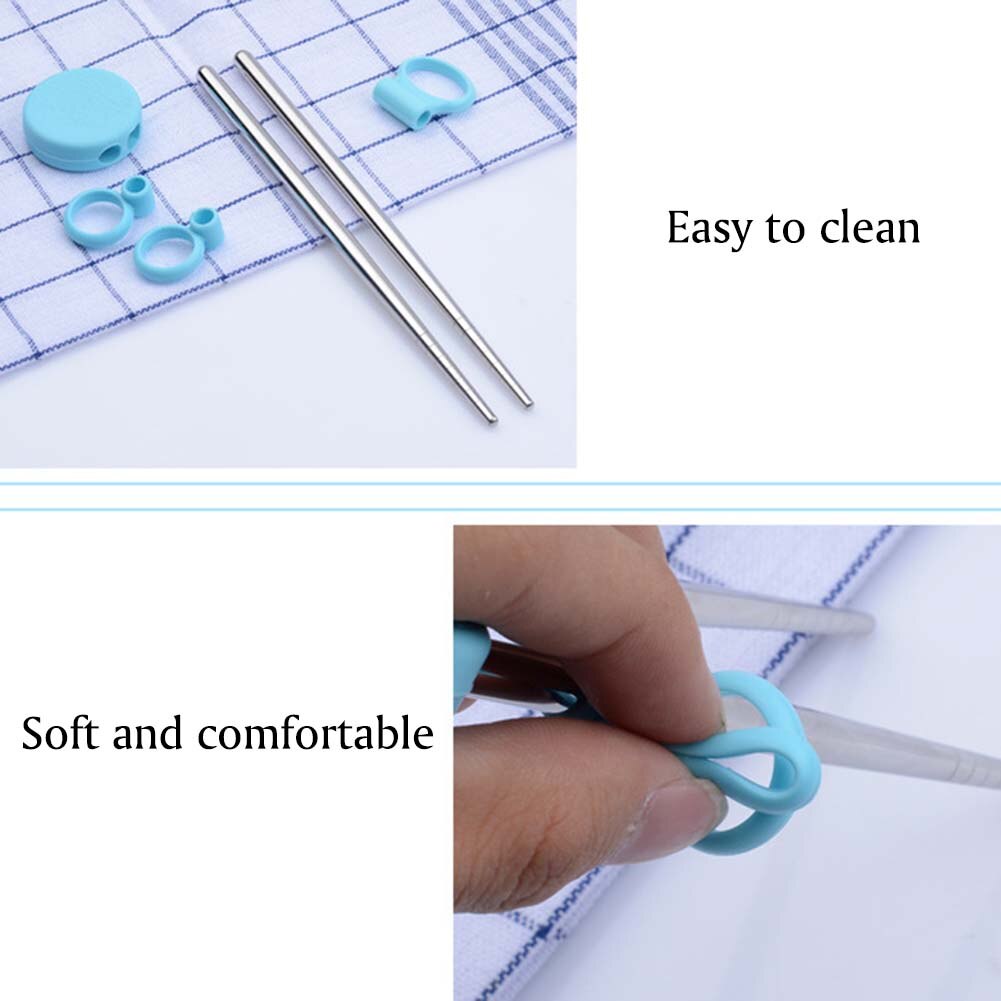Baby Dinnerware Cute Portable Kids Learning Training Chopsticks Reusable Stainless Steel Chopsticks For Child Enlightenment