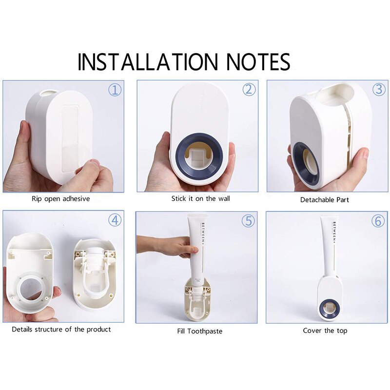 Household Toothpaste Automatic Dispenser Wall Mount Toothpaste Holder Automatic Squeezing Toothpaste Dispenser Health Safety