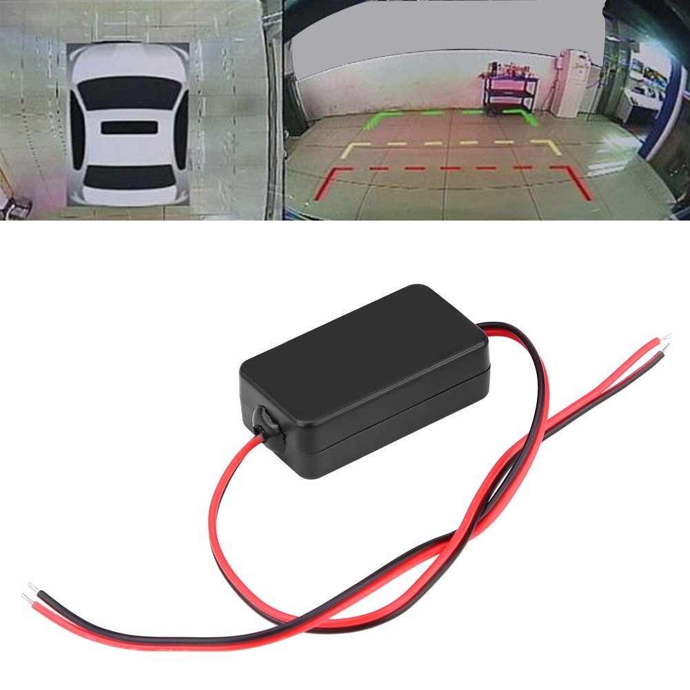 12v dc strømrelæ kondensator filter stik ensretter til bil bakkamera backup kamera