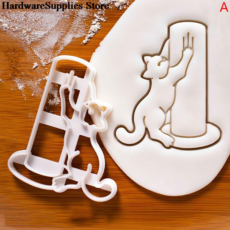 Molde para cortar galletas con forma de culo de gato, cortadores de sello de galletas hechos a mano, utensilios para hornear, suministros de cocina para fiestas