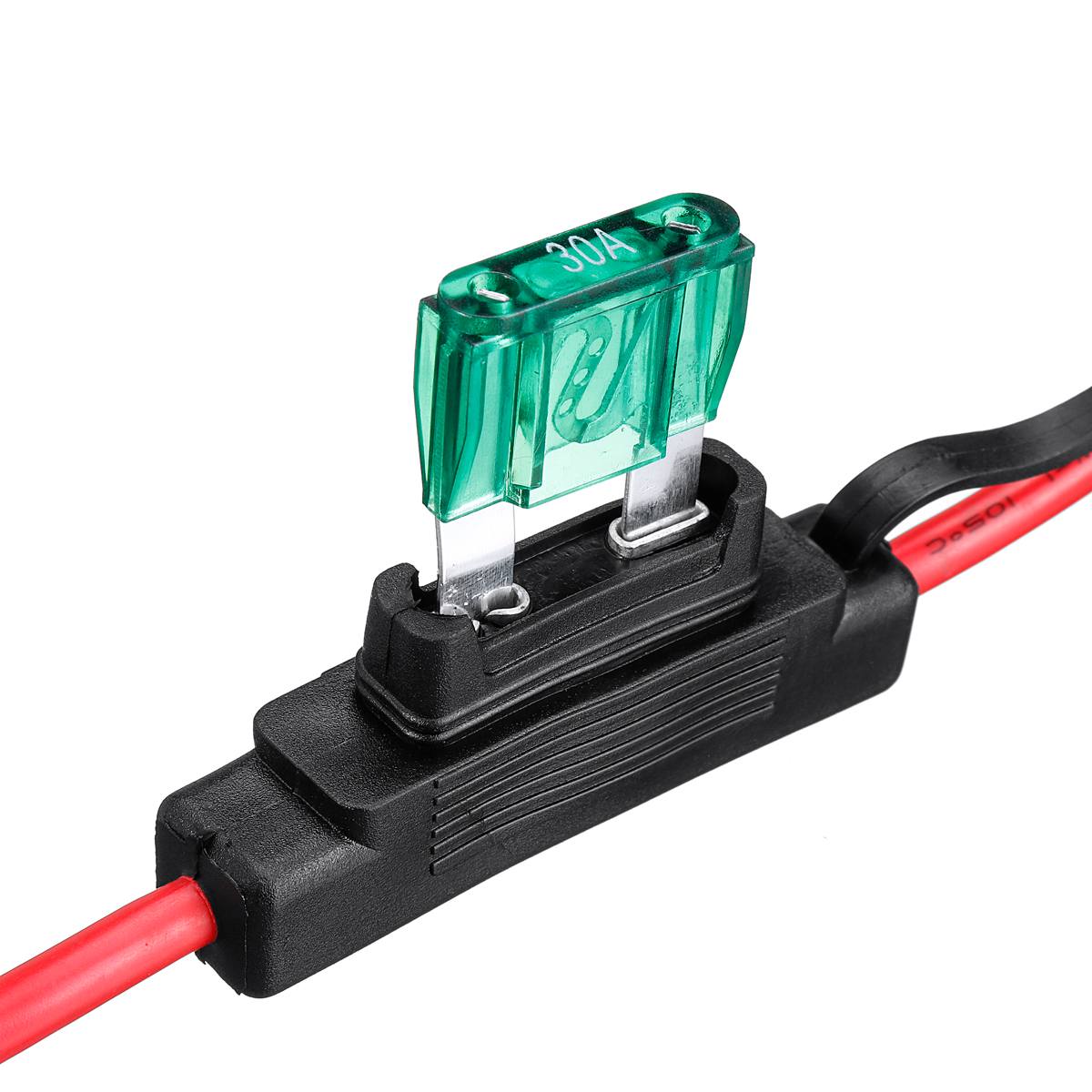 2 stuks Weerbestendige Inline Auto Blade Zekering Houder 8AWG Zekeringkast Maxi 30AMP 8B & S Draad met 30A Zekering kit