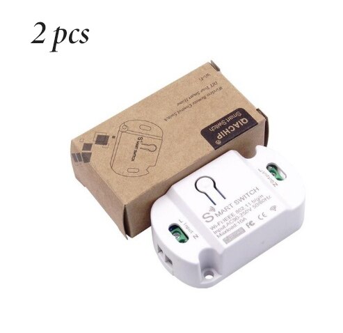 Tuya APP 10A Wifi Smart Switch Timer Wireless Switch Smart Home Automation Accessories Compatible with Alexa Google Home: 2pcs