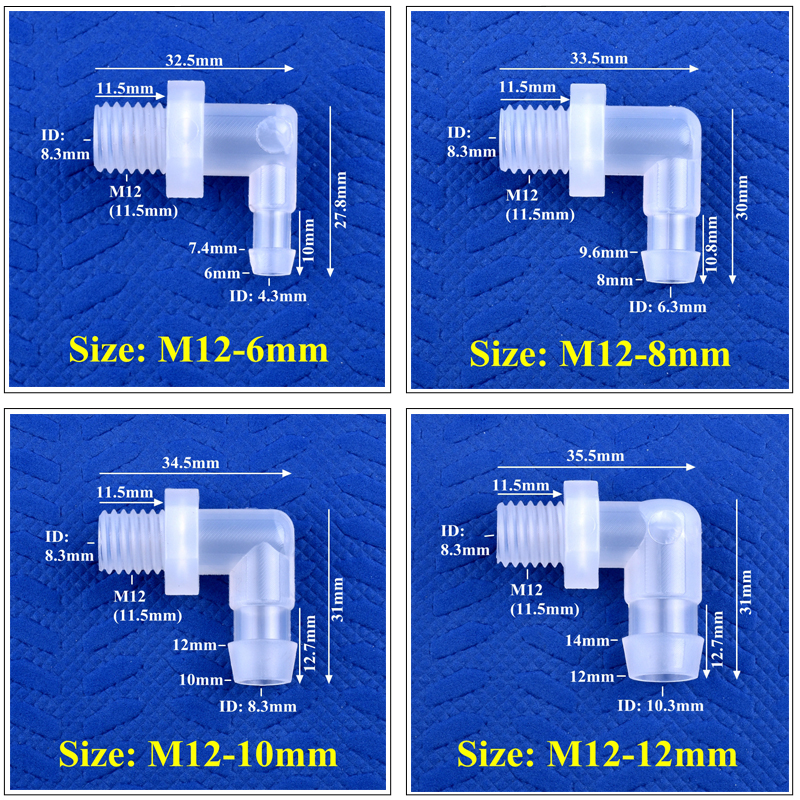 5 ~ 200Pcs M6 ~ M12 Om 4 ~ 12Mm Food Grade Plastic Pp Pagode Elbow Connector Aquarium tank Fittingen Micro Irrigatie Waterslang Joint