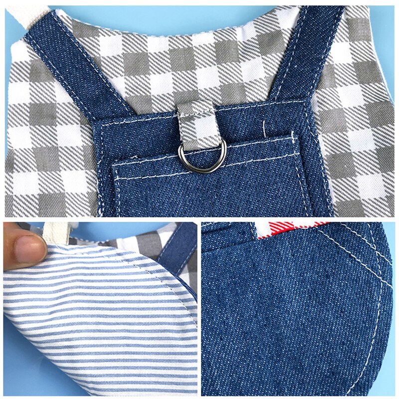 Vêtements en Denim pour animaux de compagnie, vêtements pour lapins, harnais avec laisse, gilet pour petits animaux, veste, ensemble pour furet, lapin, Hamster, fournitures pour petits animaux de compagnie