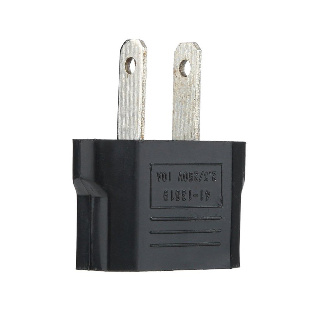 Universal EU To US AC Power Plug Adapter Adaptor Travel Converter Black Travel Wall Power Charger Converter