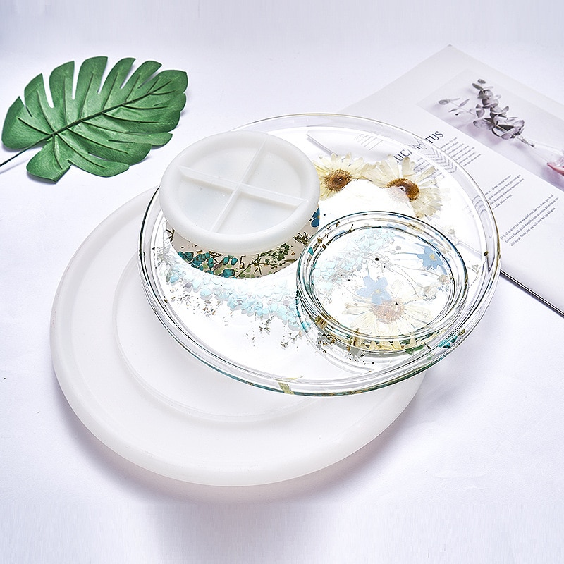 Mold Round Plate Coaster Flexible Silicone Mold Epoxy Resin for Craft Clay Resin Molds Plaster Diy Epoxy Resin Making Tool