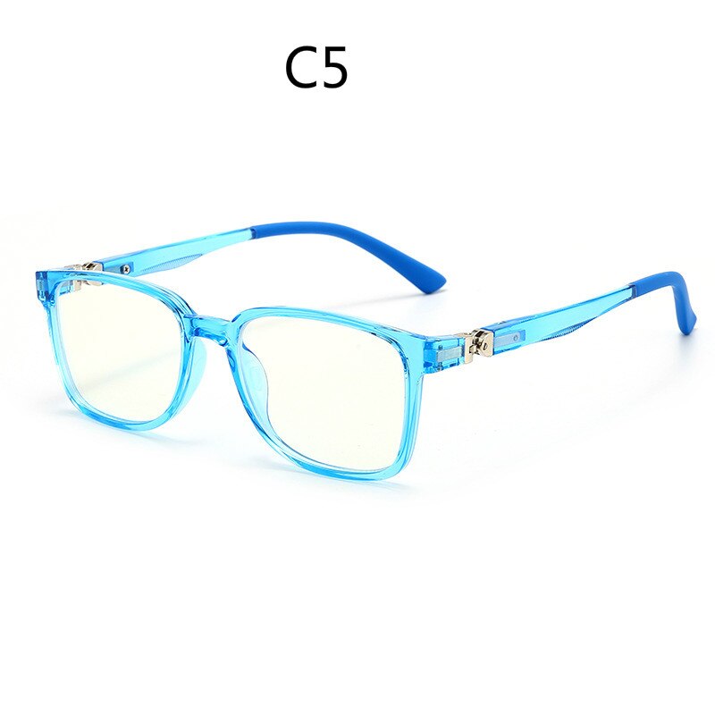 Blue Light Glasses Children Blocking Computer Eyeglasses Kids Girls Transparent TR90 Soft Silicone Frame UV400: C5