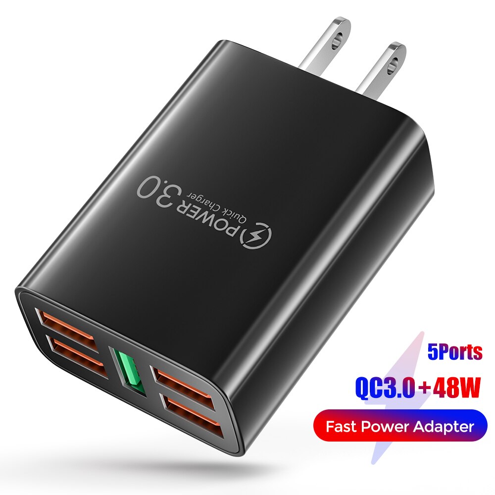 5 portów ładowarka USB szybkie ładowanie 3.0 4.0 48W szybkie ładowanie dla iPhone 13 12 Pro Max 11 Samsung Xiaomi Huawei ładowarki do telefonów ściennych