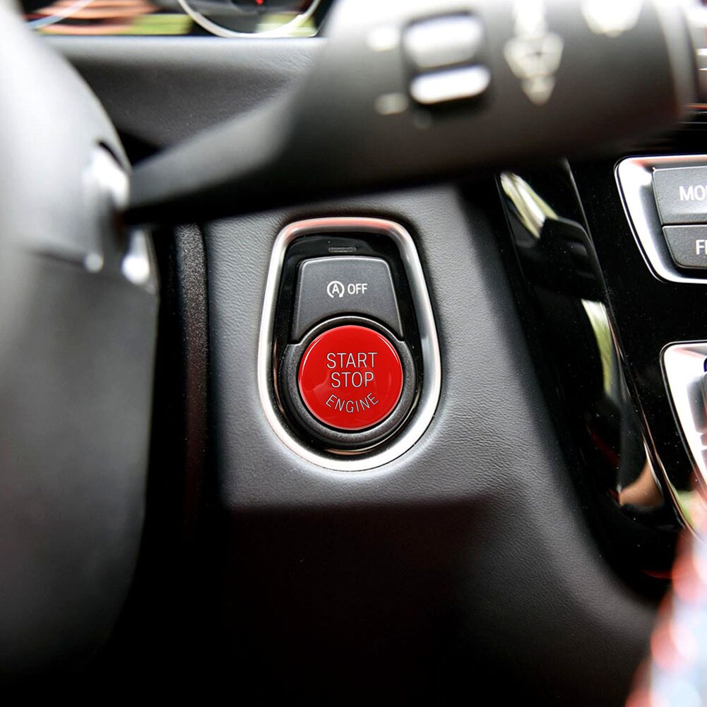Bilmotor start stop kontakt knap trim cover klistermærke med værktøj til bmw  f20 f21 f22 f23 f30 f31 f32 f33 biltilbehør