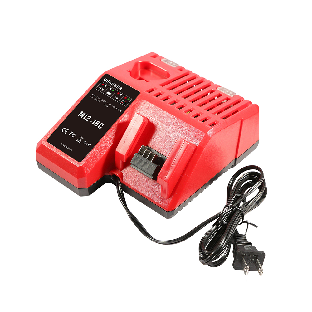 100V-240V Battery Charger For Milwaukee M18 Battery EU AU UK US Plug Charger For Milwaukee 18V Cordless Power Tools: Beige / 10A