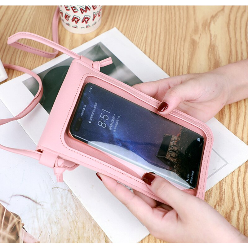 Buylor mobiltelefon axelväska pekskärm handväska korthållare handväska kvinnor rfid plånbok pu läder crossbody väska upp  to 6.7 ”