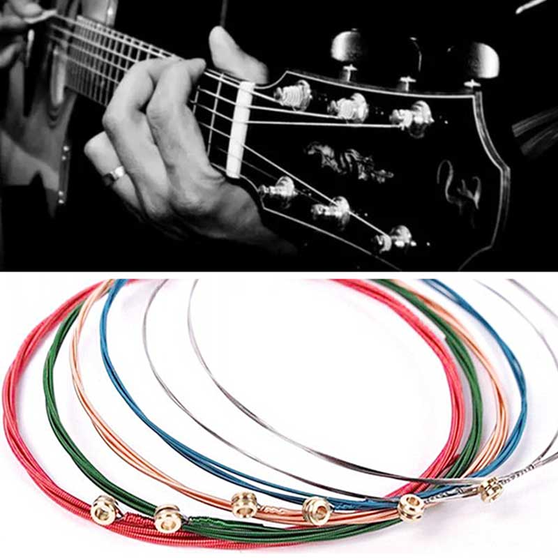 5/6 st folk gitarr strängar färg och monokrom gitarr strängar för folk pop gitarr klassiska gitarr rostfria strängar