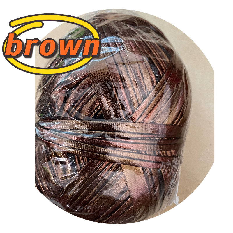Metallic Tshirt Garen Gehaakte Breien Handwerken Weven Fancy Dikke Doek Wol Glanzend Goud Zilver Purse Handtas Diy Materiaal: Brown 200g per ball