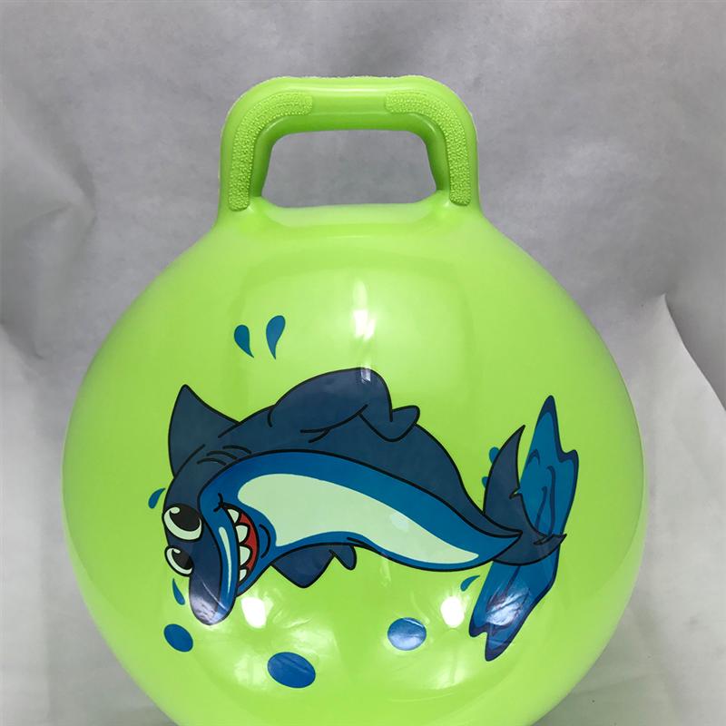 1pc Bouncing Ball Inflatable Exercise Ball Jumping Ball Cartoon Pattern Handle Ball for Kids Children (Random Color and Pattern)