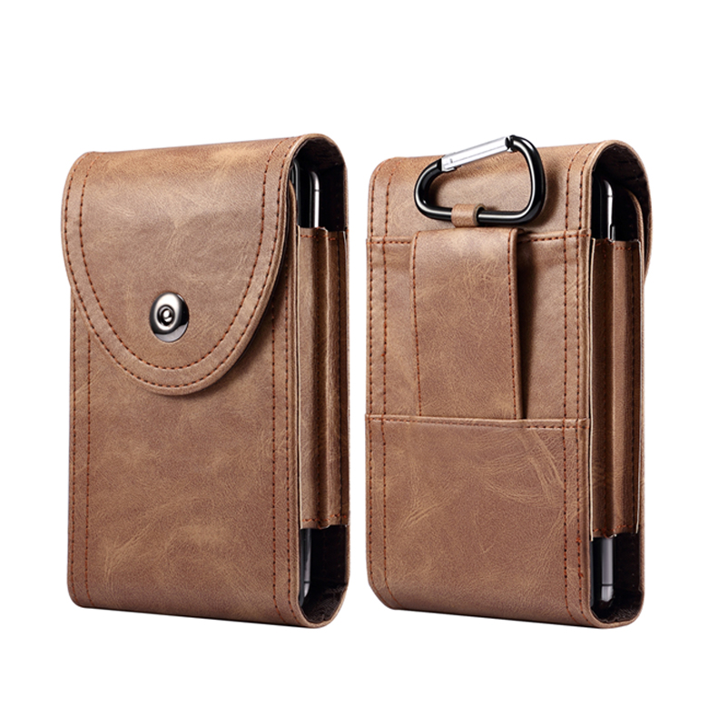 Belt Clip Holster Case for Phone 6.7 inch Mobile Phone Bag 2 Pouchs For Samsung S20 S10 S9 S8 Plus Note20 10 9 8 For smartphone: Coffee