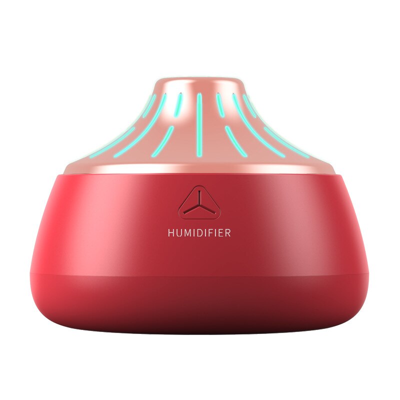 Mini Ultrasonic Air Humidifier Aroma Essential Oil Diffuser for Home Office USB Fogger Mist Maker with LED Night Lamp: Red plus gold