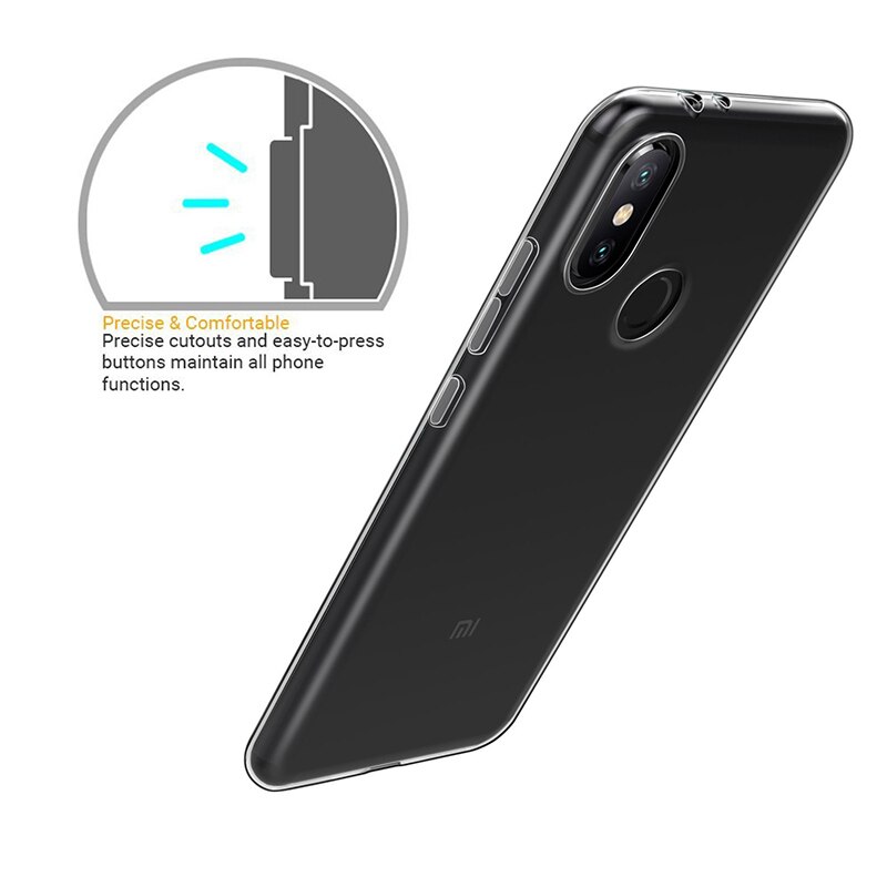 Custodia in Silicone trasparente per Xiaomi Mi A2/A2 Lite TPU Cover posteriore morbida trasparente per cellulare Redmi A2Lite MiA2 MiA2Lite borsa RedmiA2