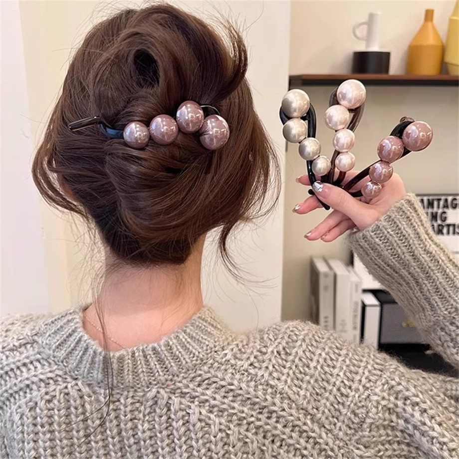 Pinzas para el cabello con perlas elegantes para mujer, pasadores de horquilla, adorno para el cabello dulce, diadema, coleta, accesorios para el cabello de