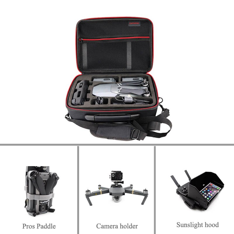 DJI Mavic pro Hardshell Schouder DJI Mavic pro Professionele Waterdichte Drone Tas Handtas Draagbare Case met voors paddle zonnekap