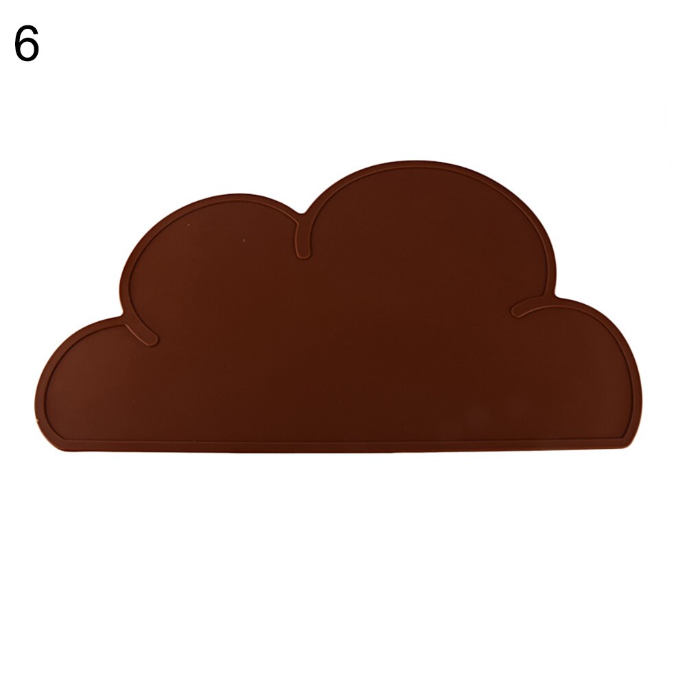 Portable Cloud Shaped Silicone Placemat Children Baby Plate Mat Waterproof Tableware Heat Resistant Bowl Pad Home Dinner Tools: Coffee
