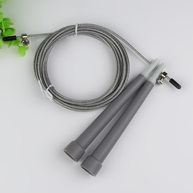 Adjustable Speed Jump Rope Steel Wire Skipping Skip Fitness Crossfit Exercise Workout 3 Meters Home Gym And Exercise Equipment: Light Grey