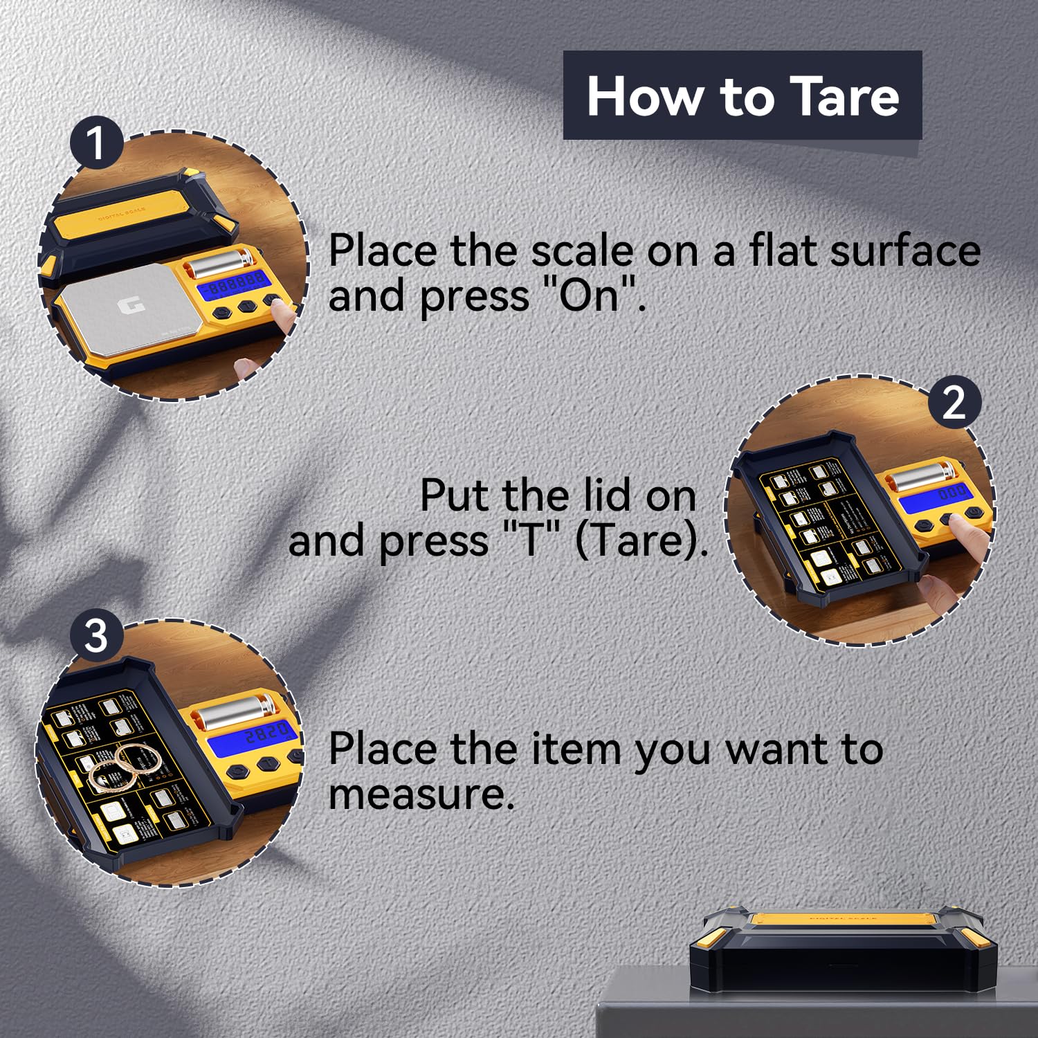 300g x 0.01g precision electronic scale with 50g calibration weight, backlit LCD display, stainless steel weighing platform