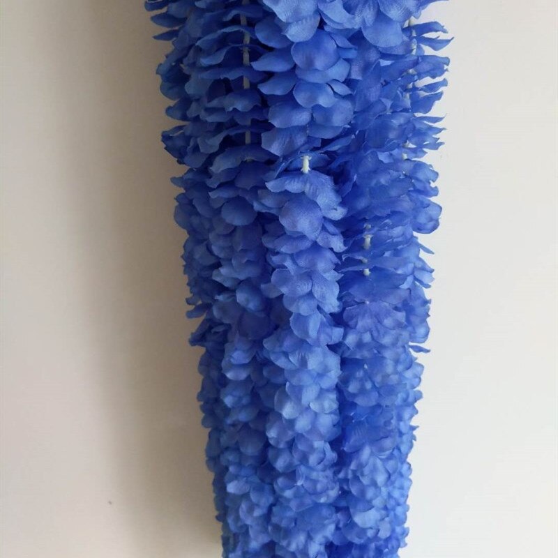 20/50 100Cm Kunstmatige Simulatie Hydrangea Orchidee Wisteria Bloem String Voor Diy Bruiloft Boog Vierkante Rotan Muur Opknoping Mand: 50 Pieces / Deep Blue