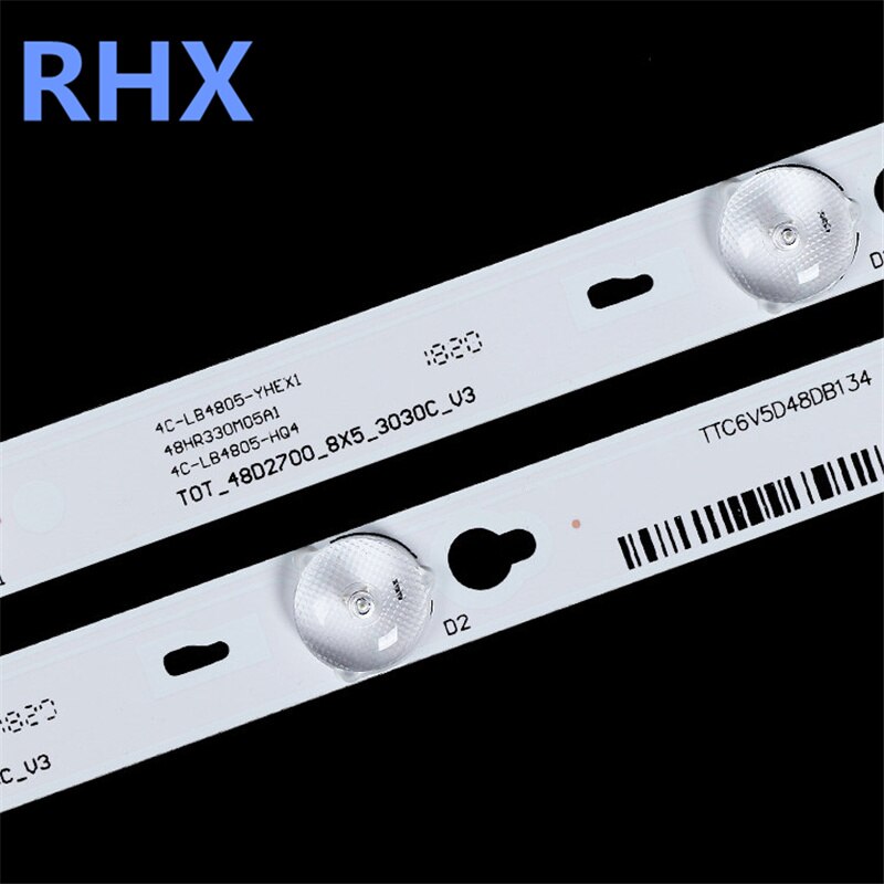 Led Backlight Strip Voor 4C-LB4805-HQ4 TOT-48D2700-8X5-3030C-V3 4C-LB4805-YHEX1 4C-LB4805-YHEX2 48HR330M05A1 V2 6V 48.5Cm