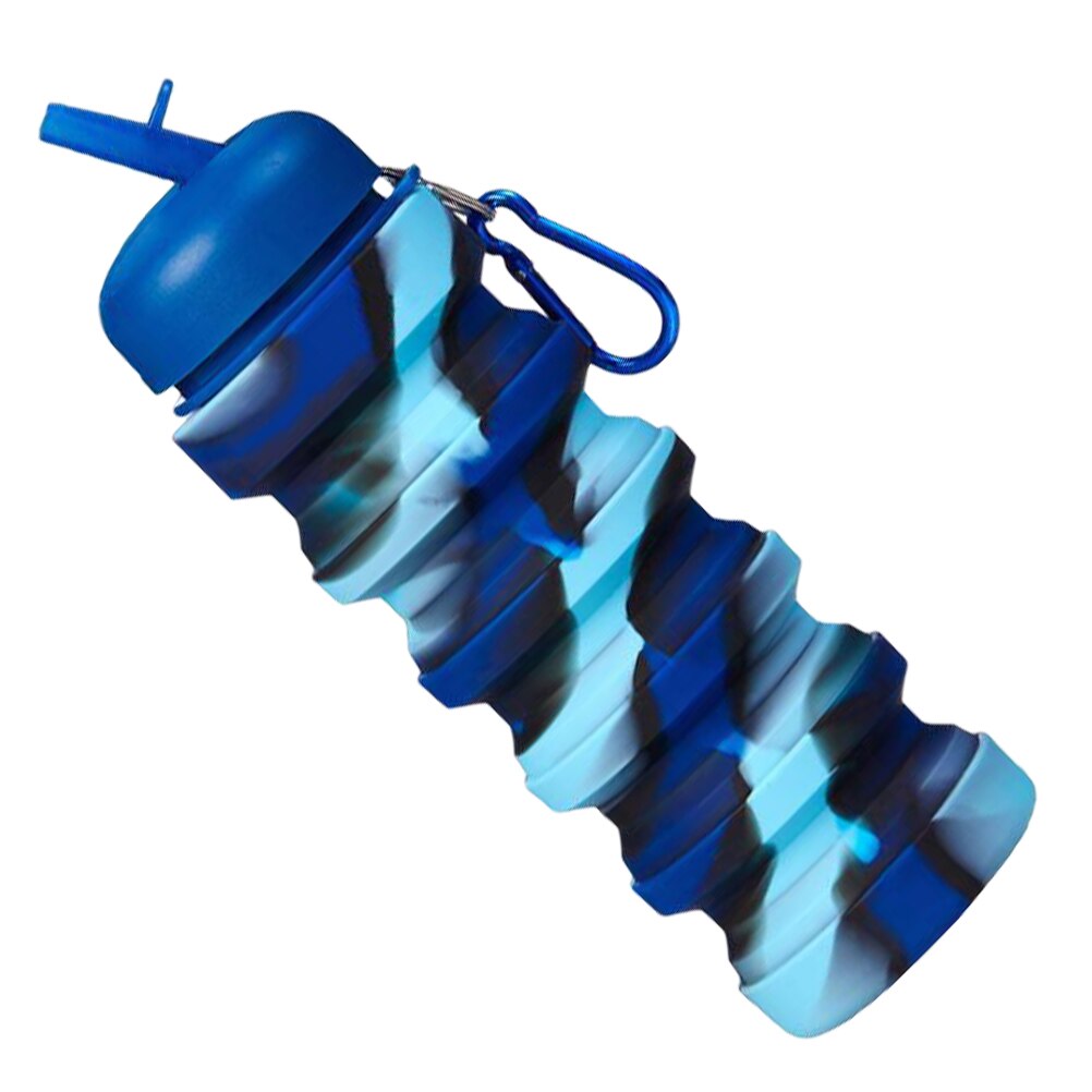 500ml foldbar vandflaske silikone drikkeflaske fleksibel vandbæger bærbar flaske dreng camouflage flaske