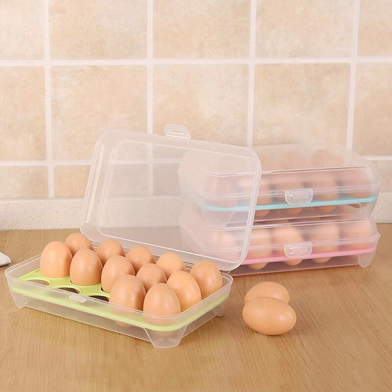 15 gitter gennemsigtig æg opbevaringsboks køleskab skarpere husholdning æg kasse æg bakke køkken madlavning konservering værktøj
