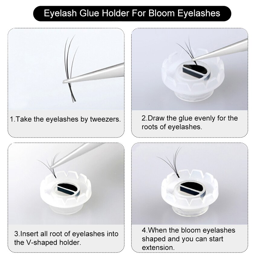 50Pcs/100Pcs Eyelash Extension Glue Cup Lash Blooming Lift Plastic Eyelash Glue Holder Eyelashes Adhesive Stand Cup