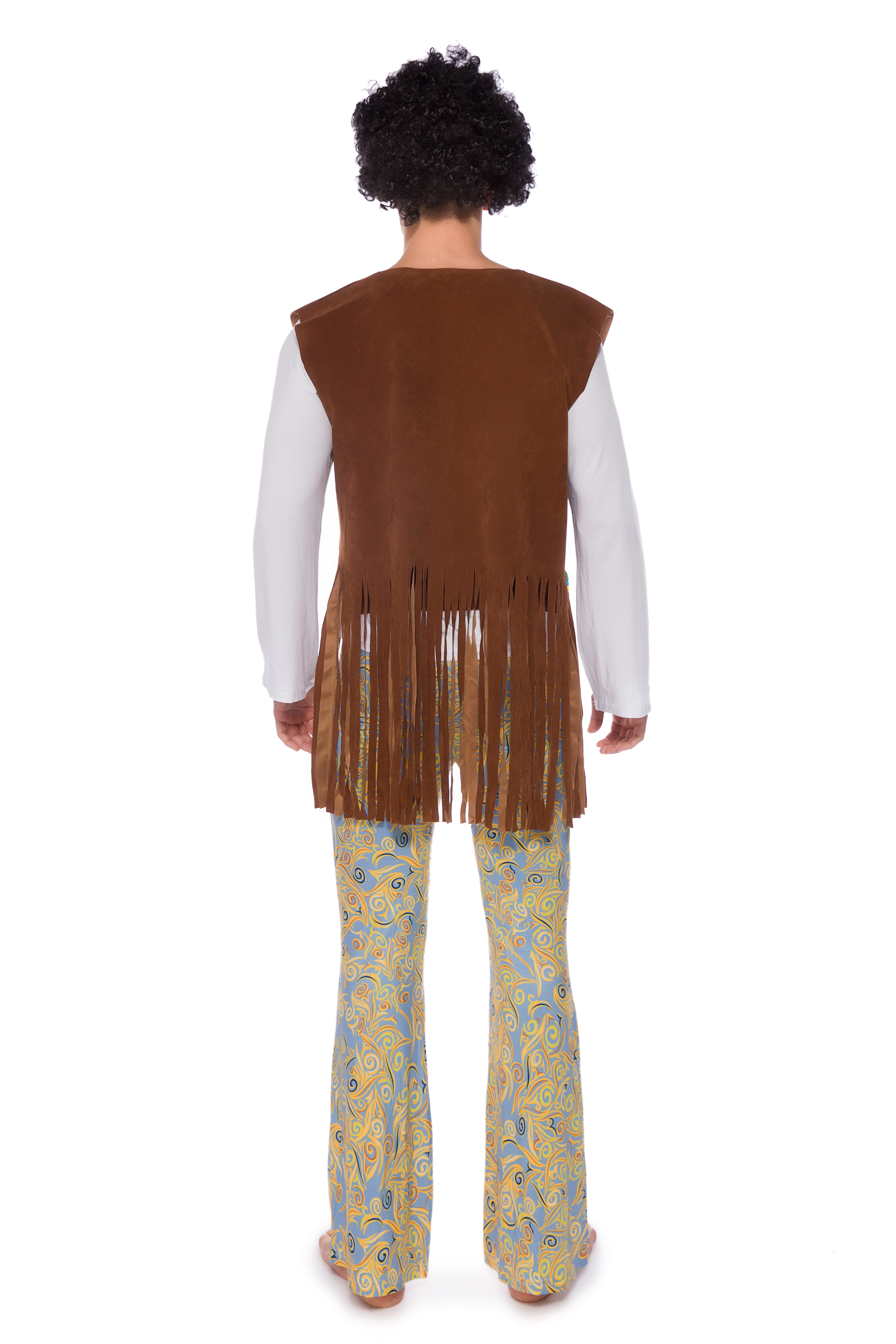 Adult Man's Hippie Suits Funny Fancy Rock Music Player Hippy Dress with Headband for Carnival Party Costumes