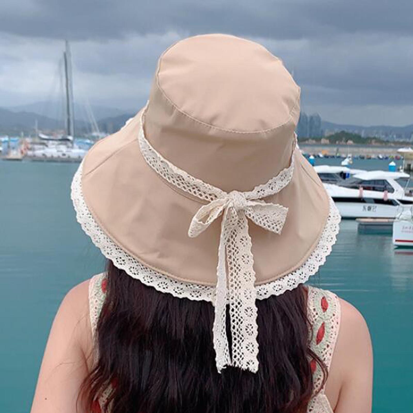 Zomer Vrouwen Vouw Kant Mode Outdoor Zonnescherm Hoed Bekken Hoed Visser Hoed Strand Ademende Zonnebrandcrème Hoed