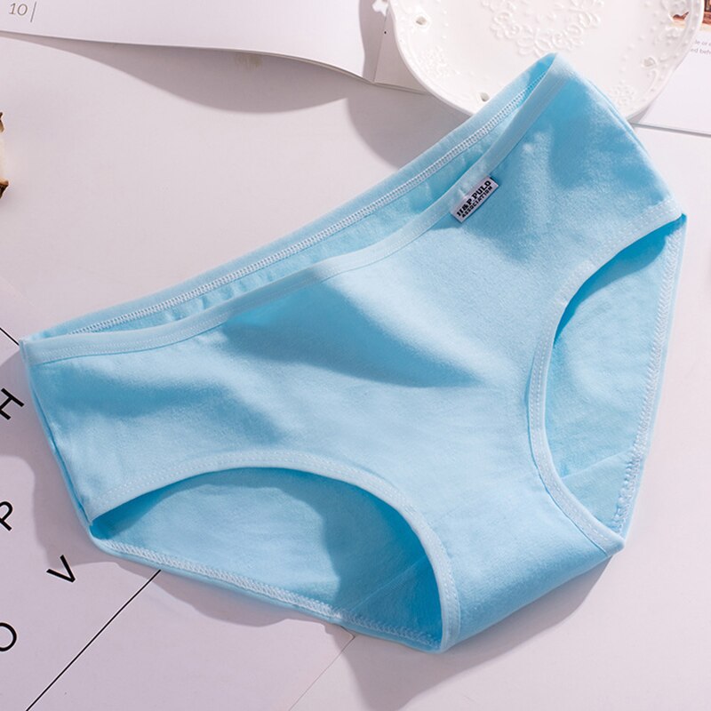 5Pcs Women&#39;s Cotton Panties Female Cotton Briefs Women&#39;s Candy Color Solid Color Ladies Briefs Seamless Simple Women&#39;s Underwear