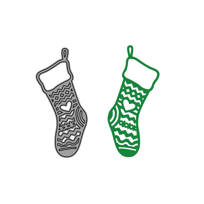 Ch julesokker metall kutte dies preging scrapbooking sjablong håndverk kutte dies for diy kort håndverk håndlaget: 2