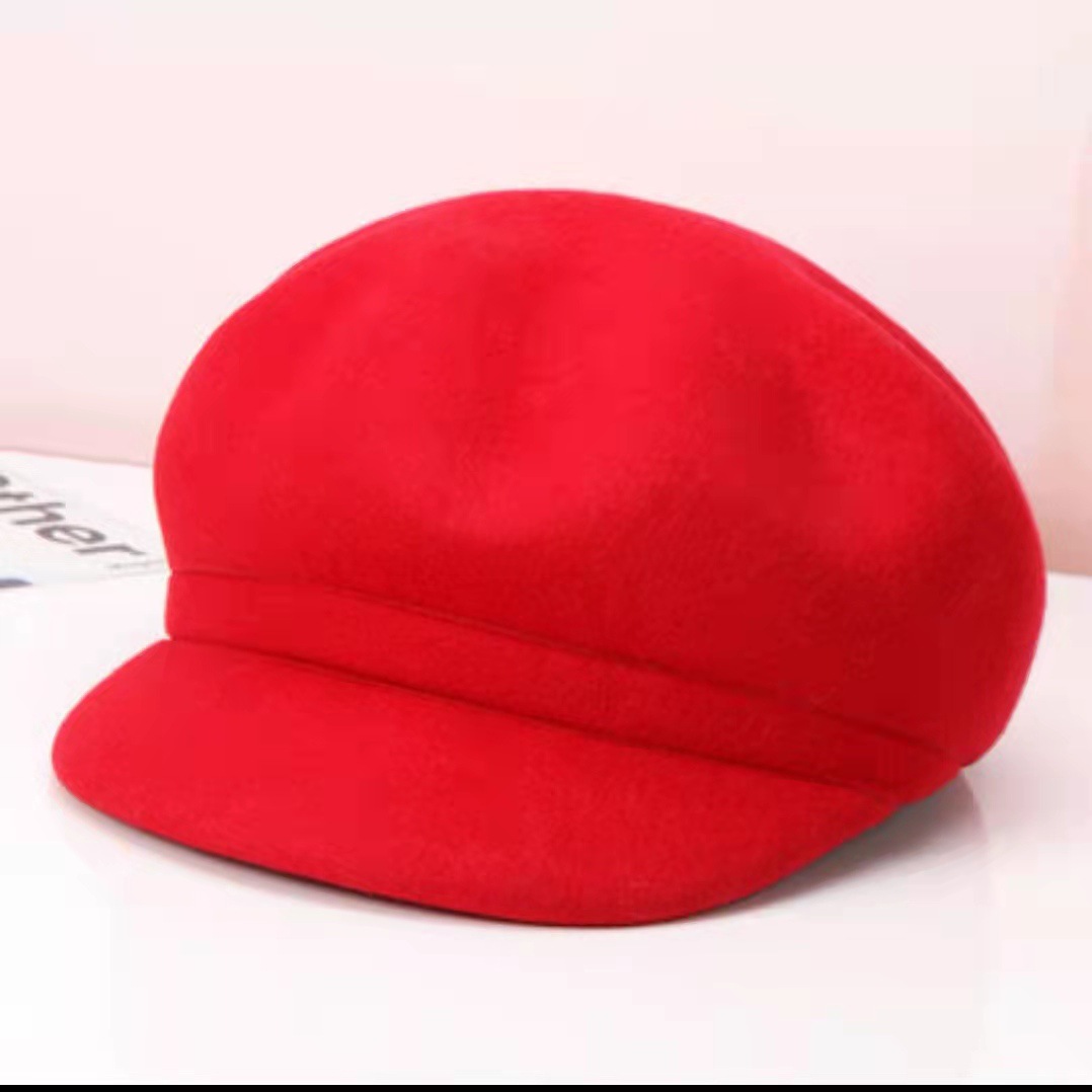 Boina De Kleur Sólido, Sombrero De Artista Vintage, Pintor Pequeño, Clásico, Wit, Cálido, octogonal, Otoño E Invierno Mode